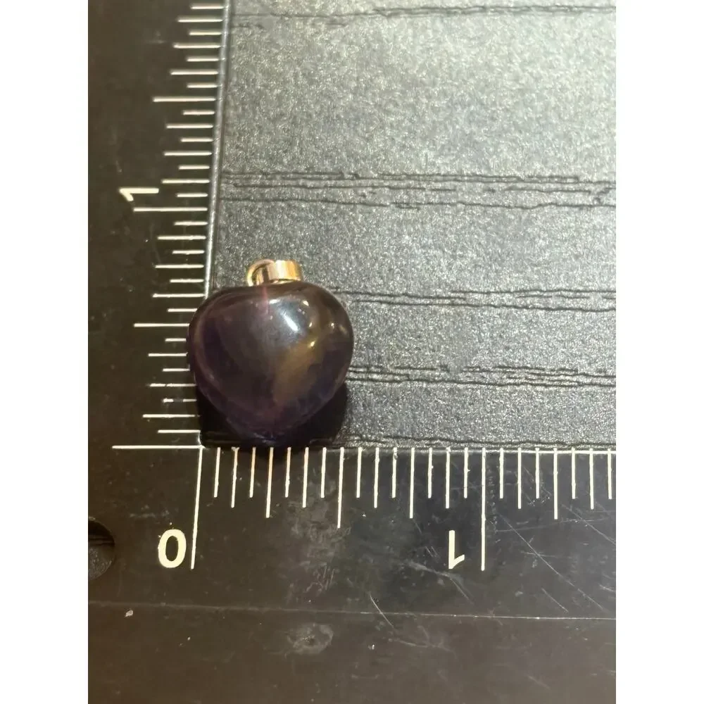 Purple Heart Gemstone Pendant Silver Tone Bail